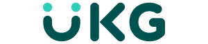 UKG logo with stylized letter U including two dots above it.
