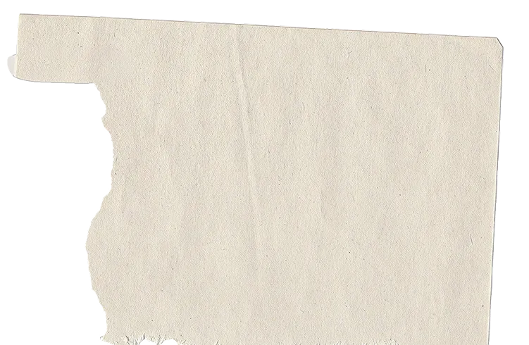 Torn piece of cream-colored textured paper with uneven edges.