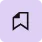 Bookmark icon with a checkmark inside on a light purple square background.
