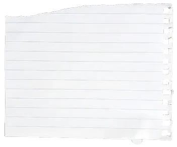 Blank torn and perforated lined notebook paper with a rough top edge and right margin holes.