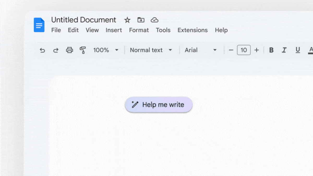 A gif of Google's Gemini for Google Workspace help me write feature