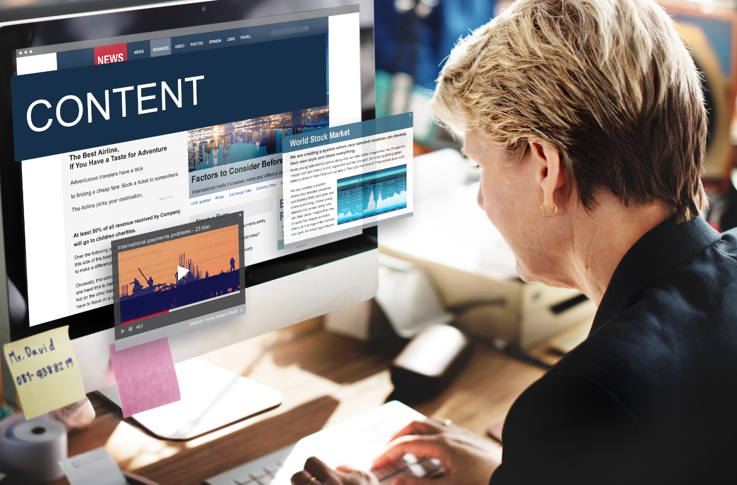 Employee overwhelmed by multiple sources of content.