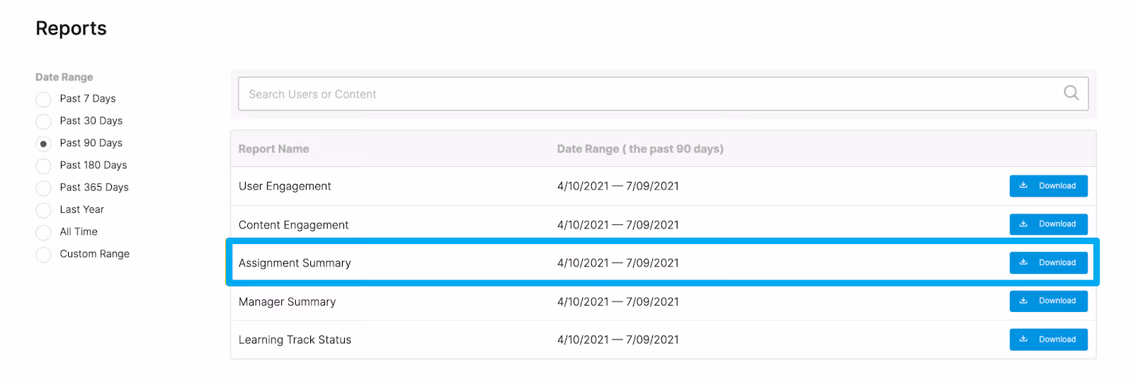 Generate insightful assignment reports in the click of a button.