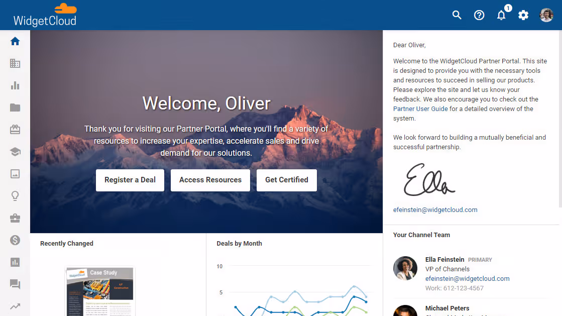 Channeltivity partner portal and training platform interface