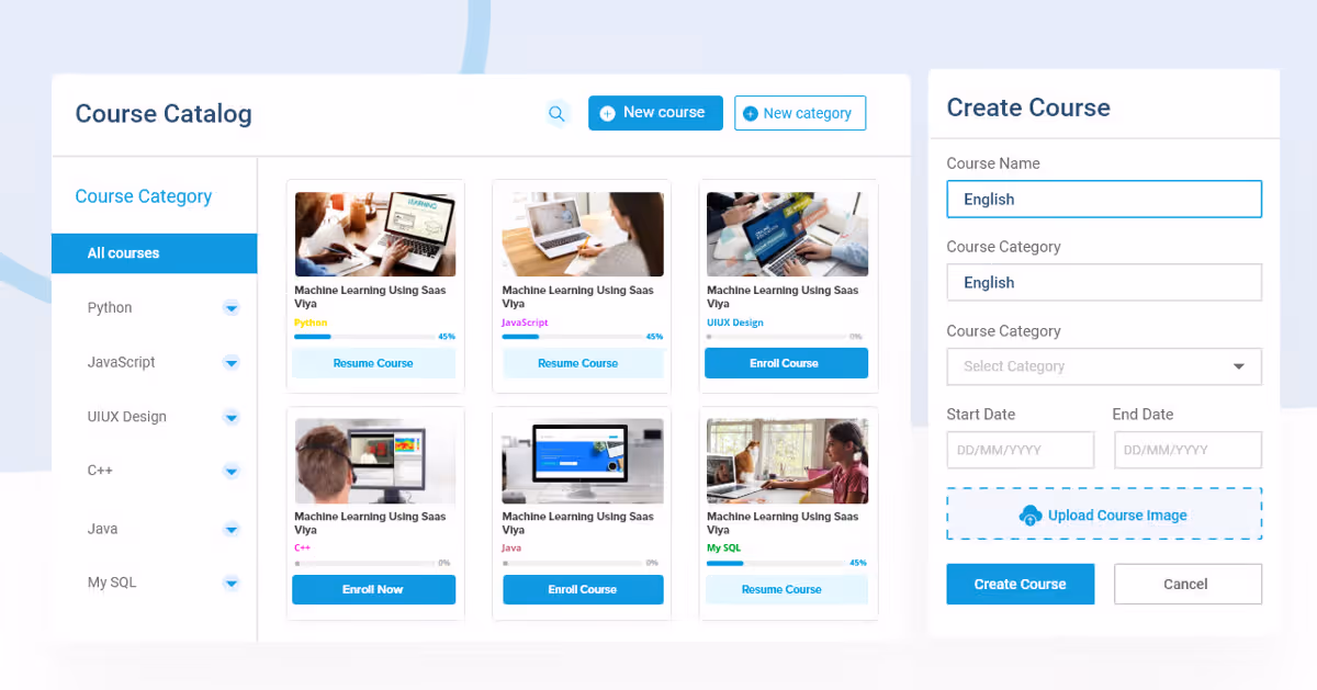 Paradiso LMS learning management system dashboard
