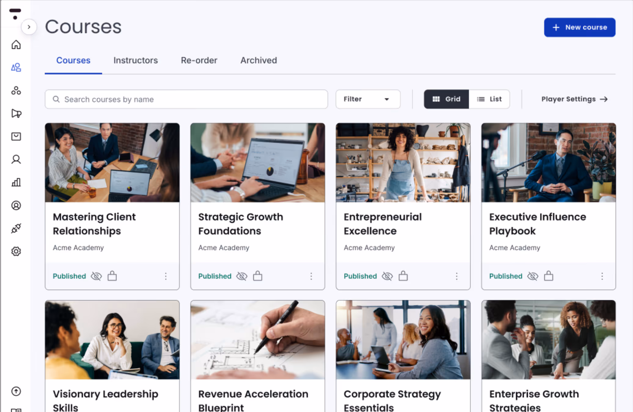 Thinkific online course platform dashboard
