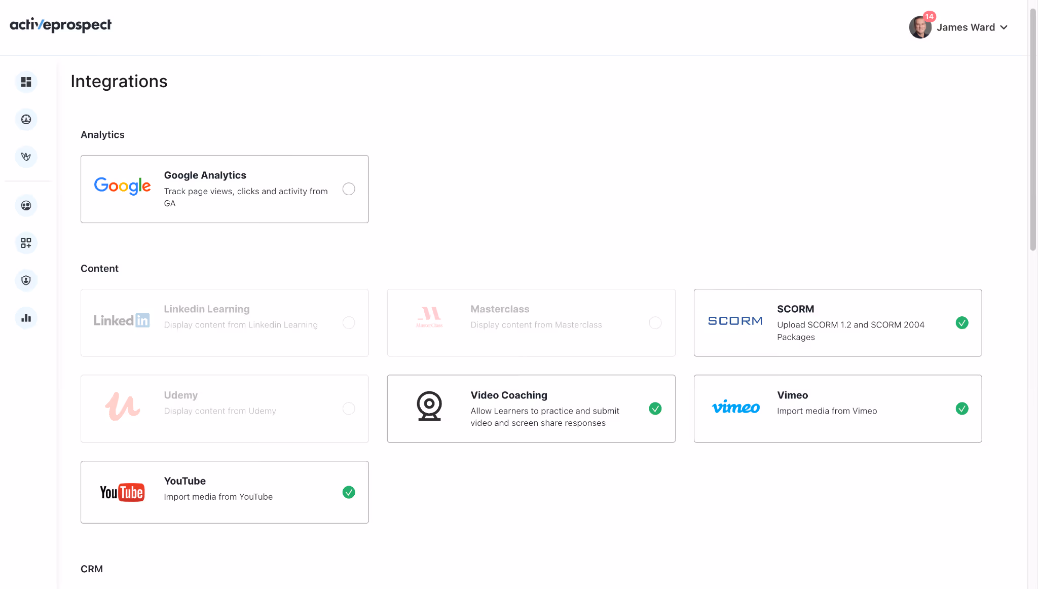 ActiveProspect's installed integrations in Continu