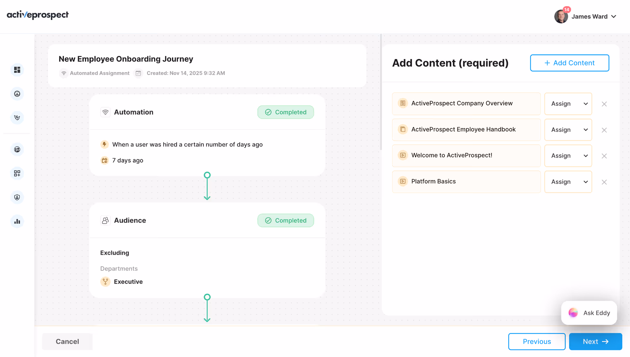 ActiveProspect's new hire onboarding journey automation in Continu