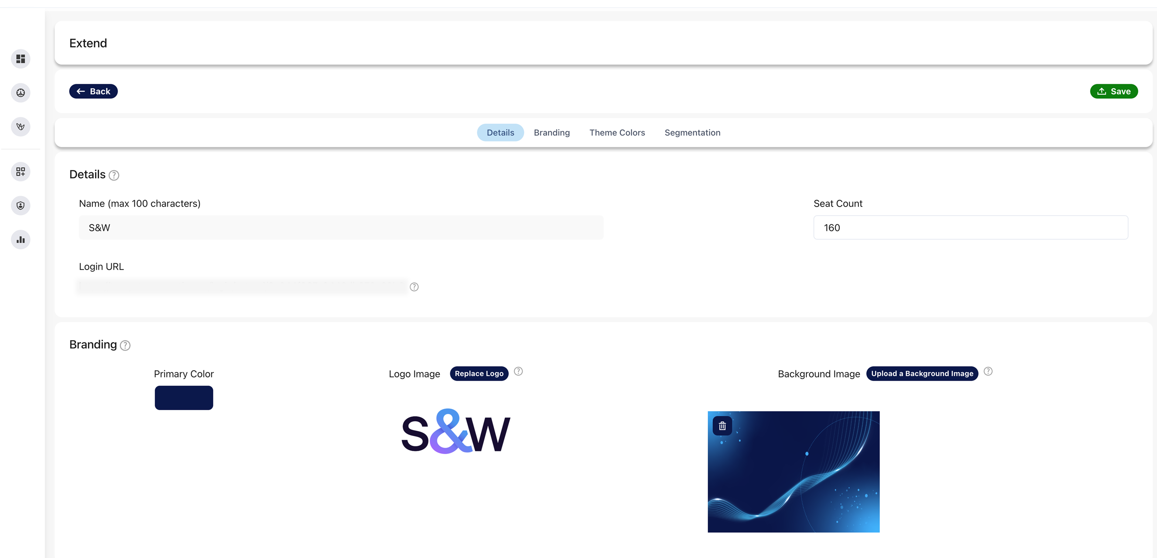 Tax Systems Extend instance settings for a customer group.