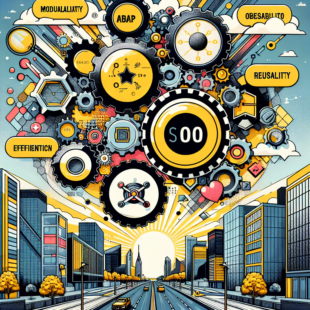 Illustration eines Stadtbildes mit einem Fokus auf Unternehmensprozesse und softwarebasierte Geschäftslösungen