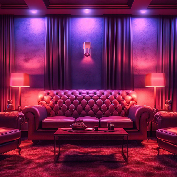 Luxury VIP room inside a gentlemen’s club
