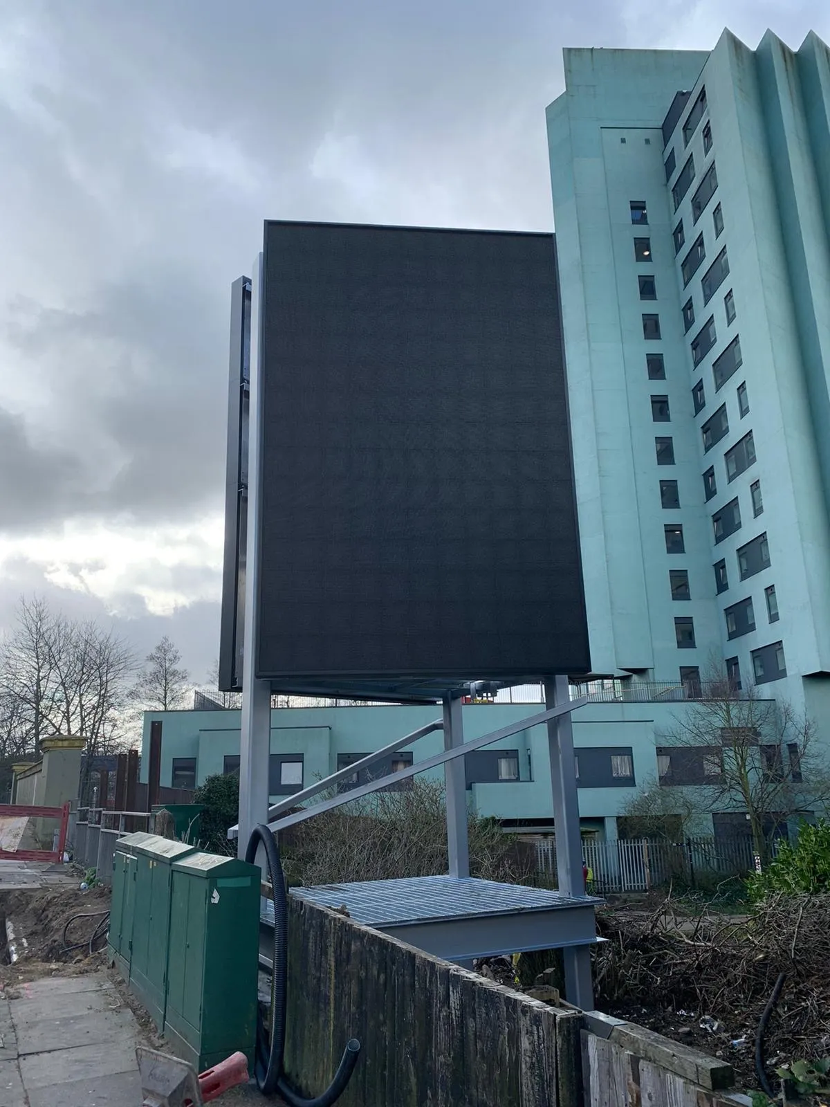 Steelwork installation at a development site