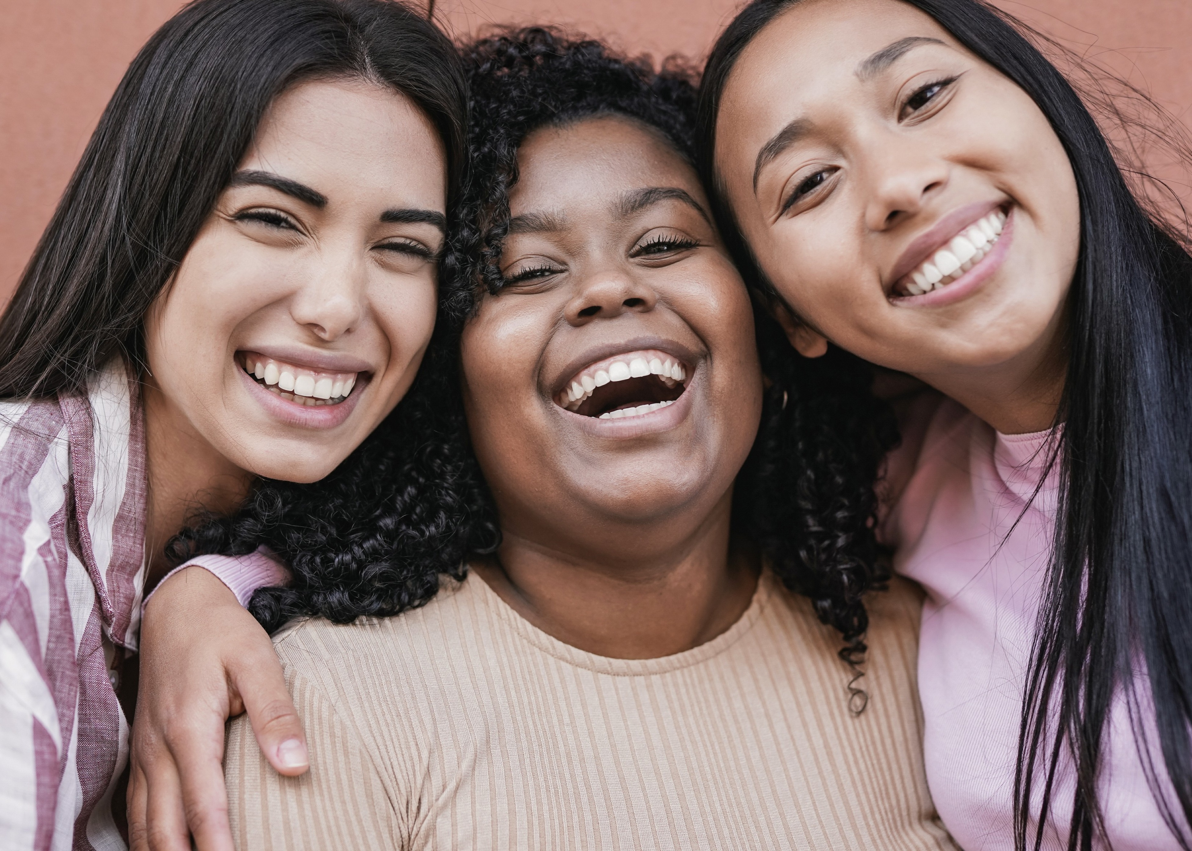 A group of friends smiling