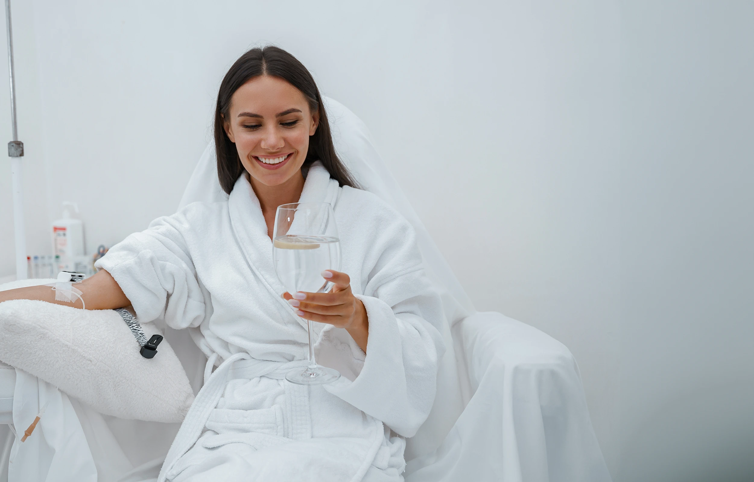 A woman getting IV Vitamin Therapy