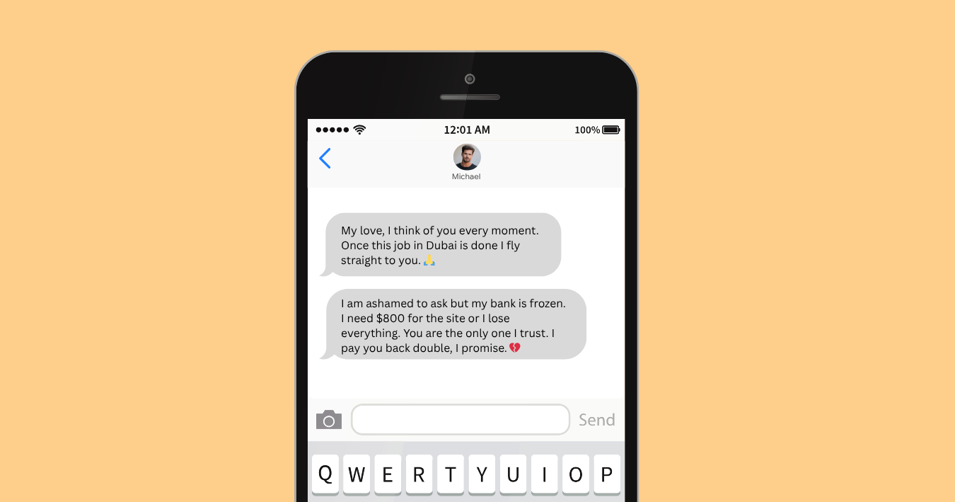 iphone and android phones showing 'scam likely' and 'suspected scam' warnings on phonecalls