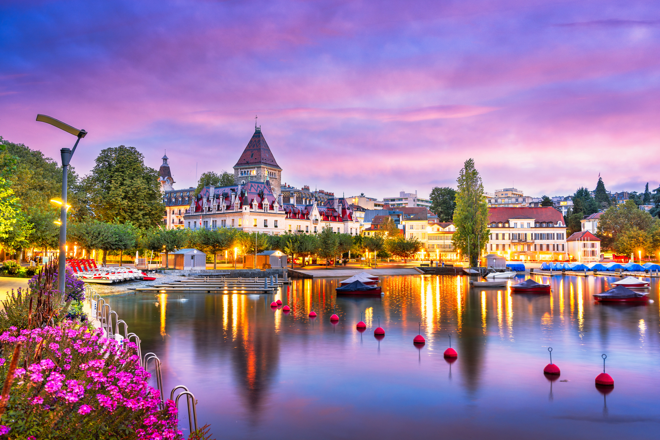Le château d'Ouchy et le lac Léman