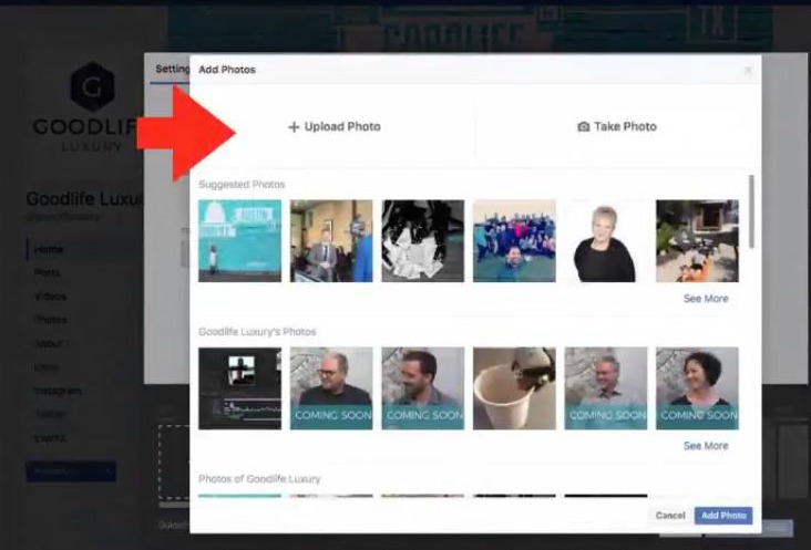 Select your photos or uload new ones