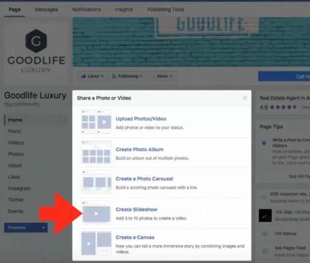 Click on Create Slideshow