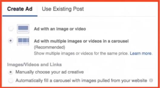 Defining a carousel ad
