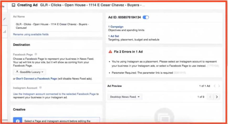 Facebook Destination