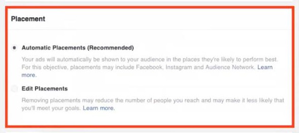 Facebook Automatic Placements