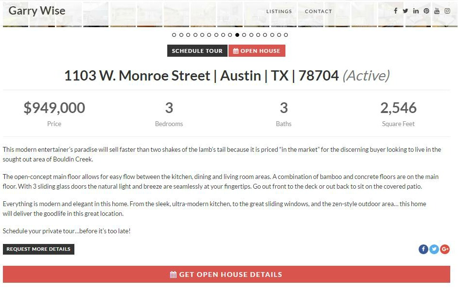 Garry's Listing Page