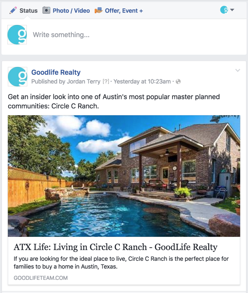 Schedule Real Estate Related Facebook Posts