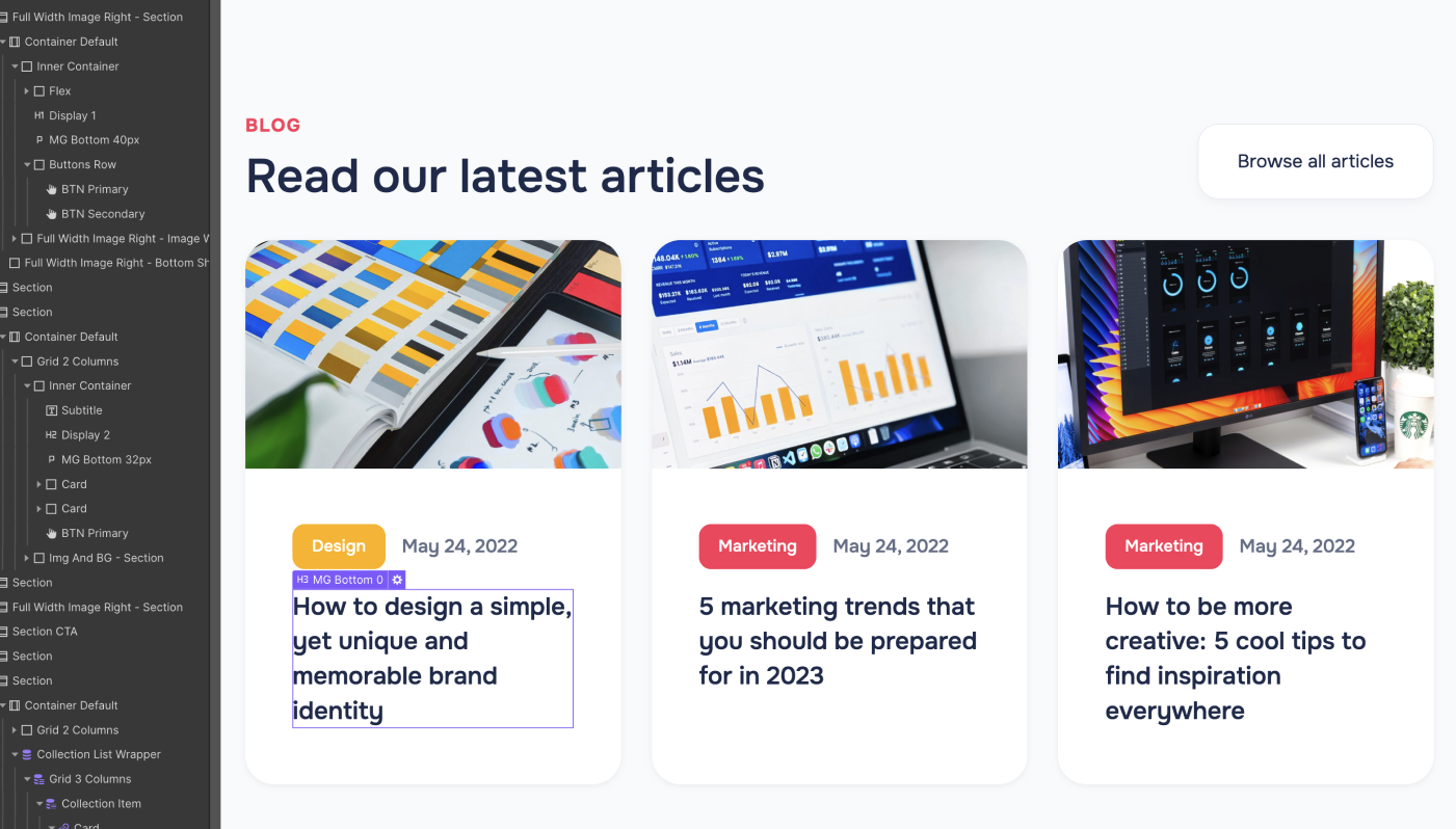 CMS Items - Learnify X Webflow Template