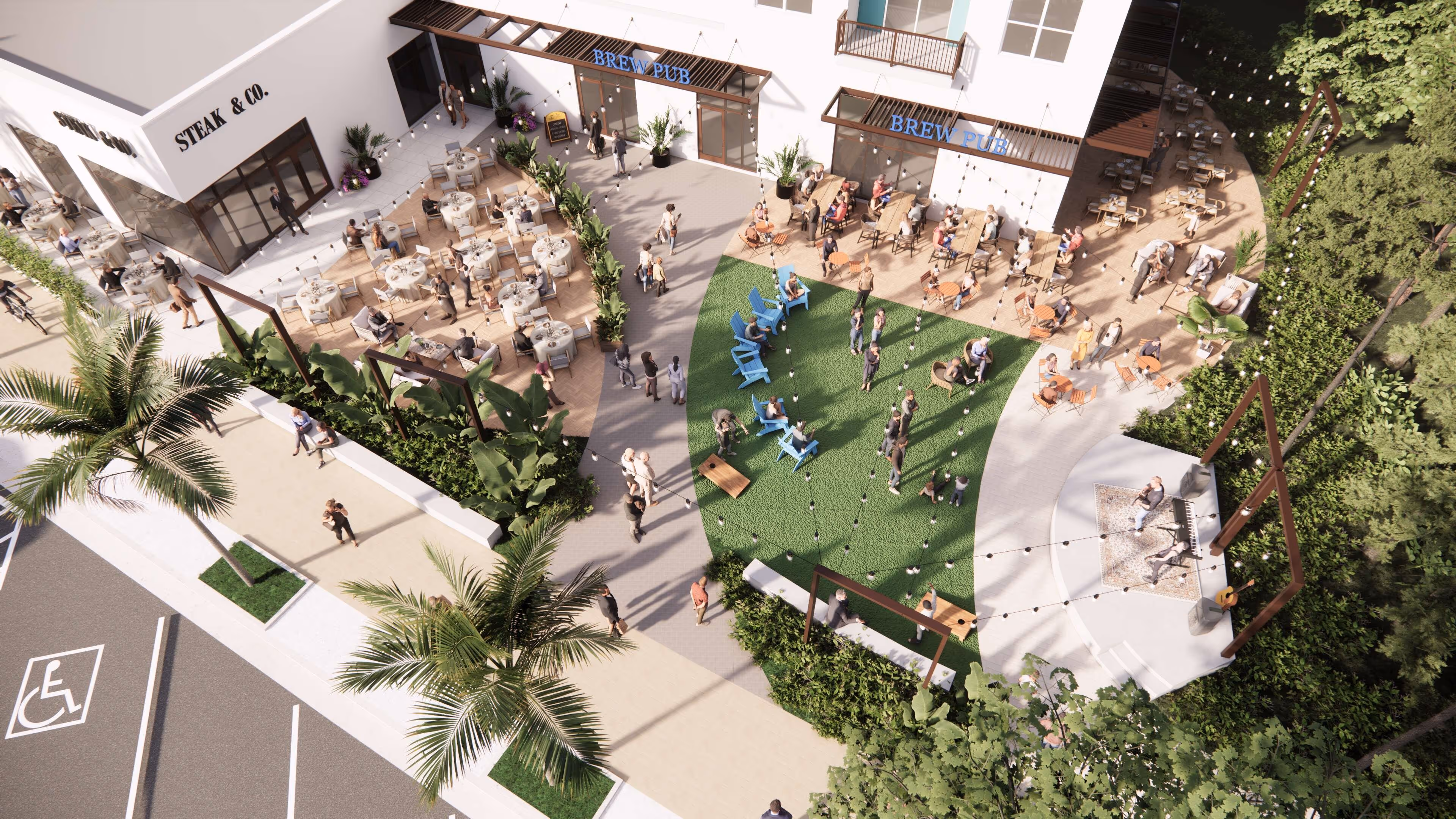 rendering of green space area