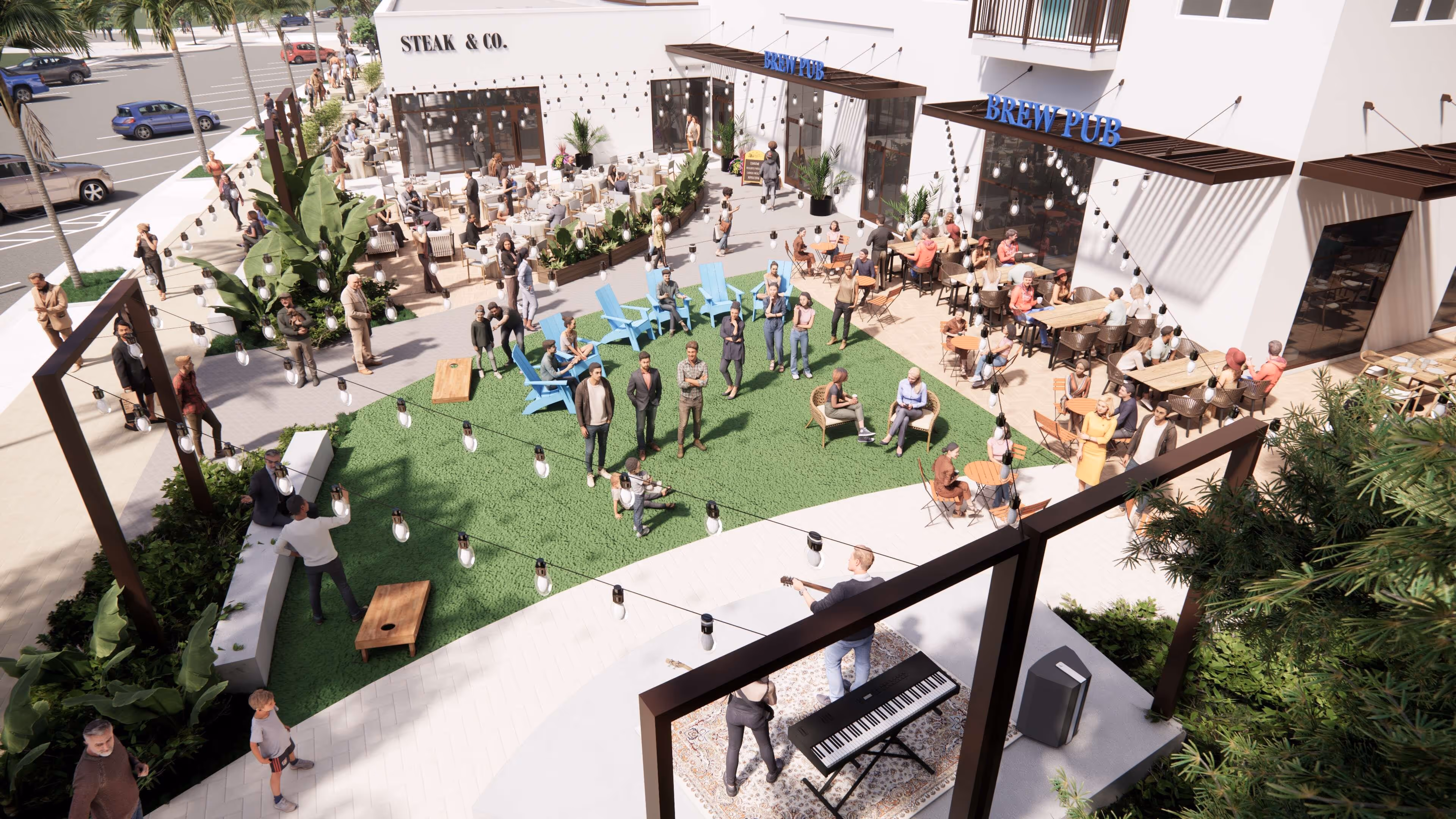 rendering of green space area