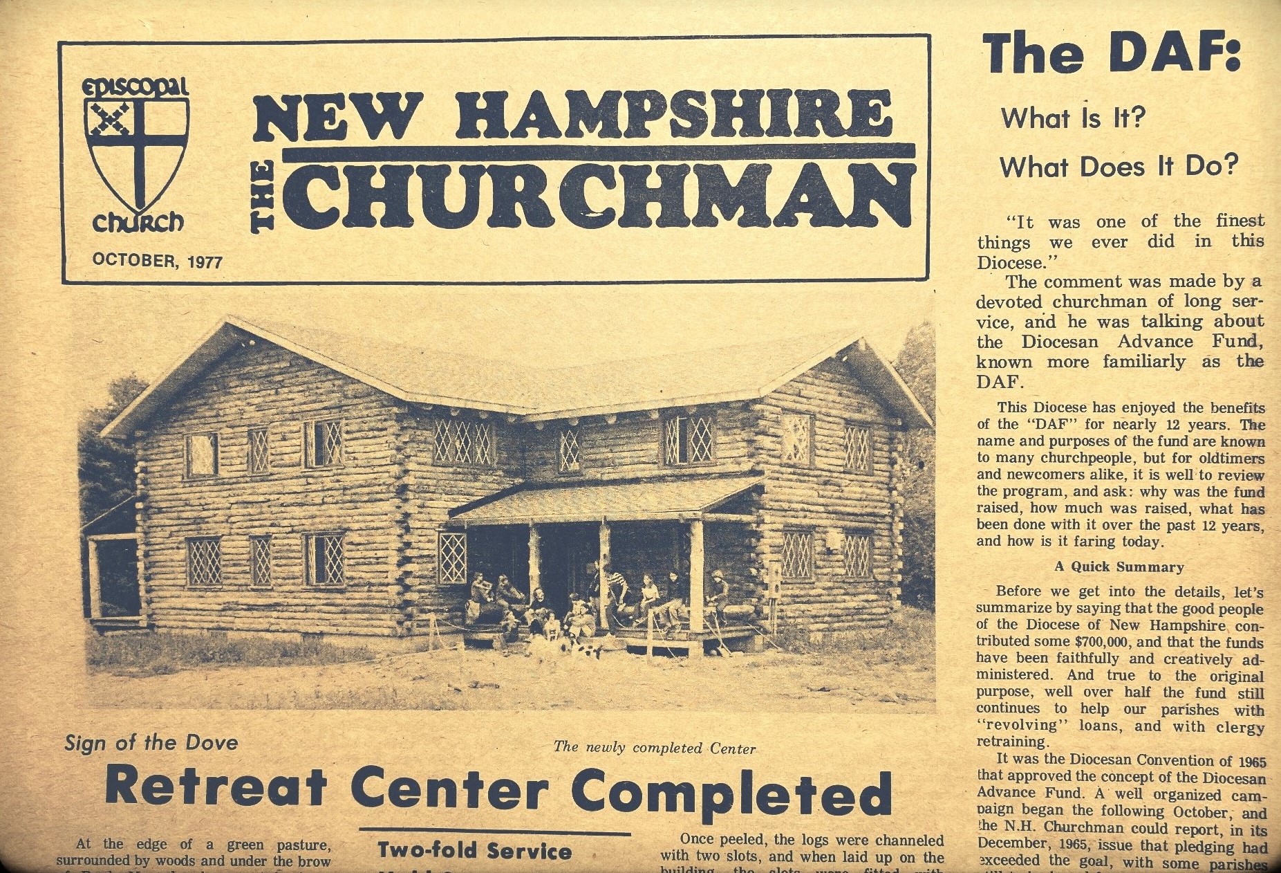 A newspaper clipping from 1977 about our lodge