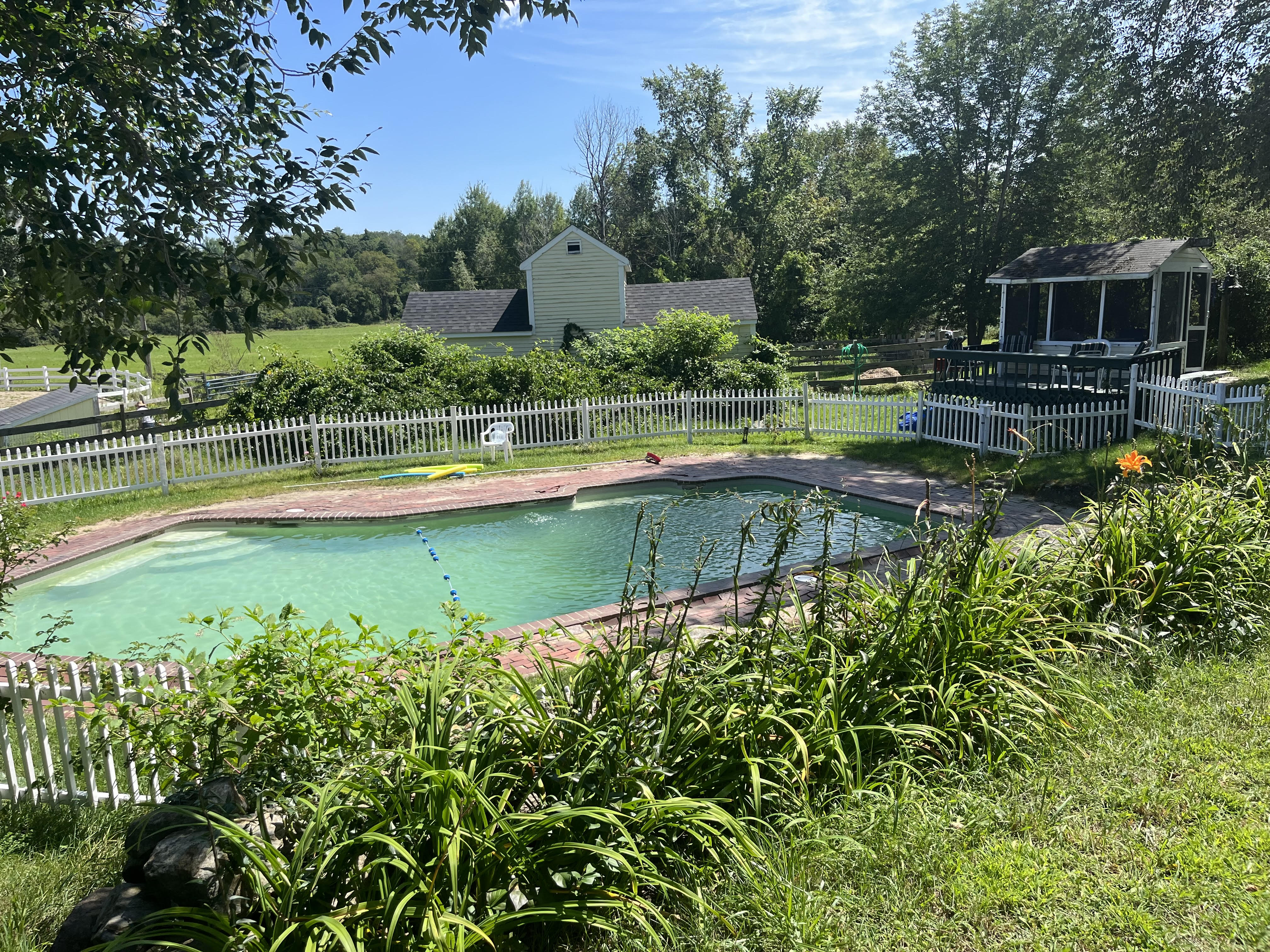 The pool is open to all guests staying at the farm. It is open early June to mid September