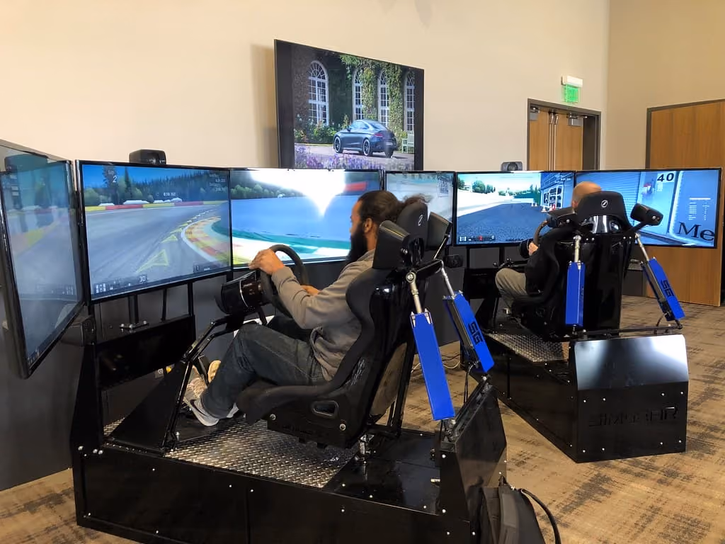 Racing simulators at the M1 Event Center