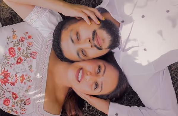 man and woman's head near each other