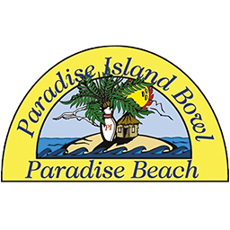 Paradise Island Boca I logo featuring a small island with a palm tree, a hut, and the text Paradise Island Boca I and Paradise Beach.