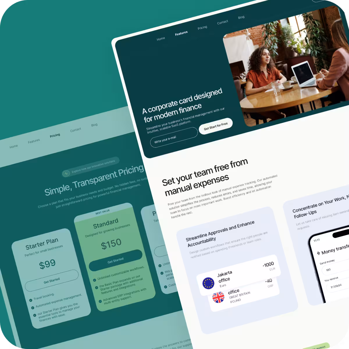 Collection of SaaS interface screens demonstrating product features and workflows