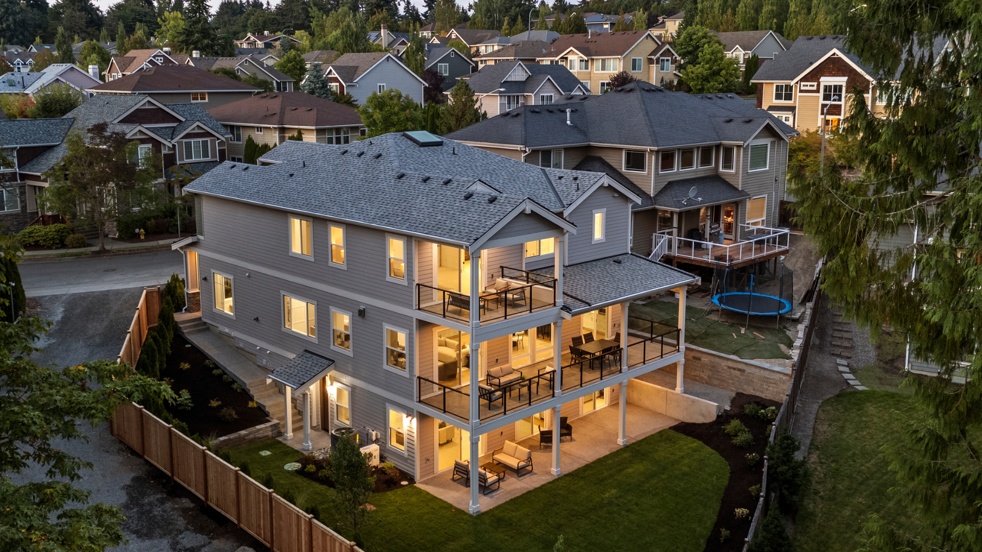Luxury custom home built by Polaris Construction on Seattle’s Eastside.