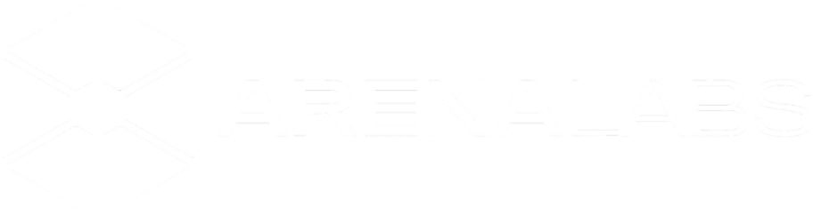 ARENALABS company logo with hexagon-shaped icon in white