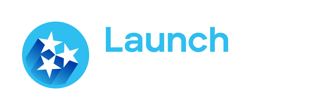 Launch Tennessee logo with three white stars on a blue circle and the text 'Launch Tennessee' to the right.