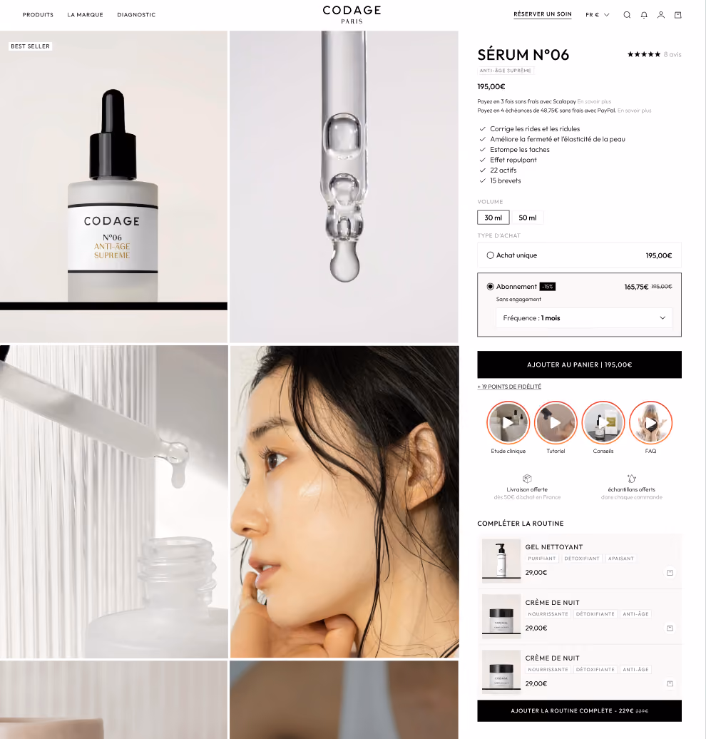 Réalisation Shopify pour Codage par Artich.io