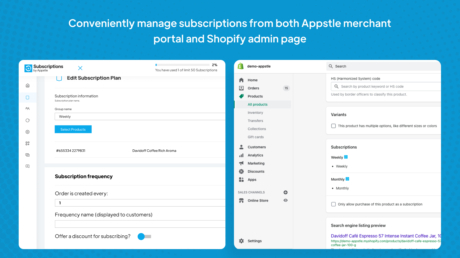 Appstle subscriptions creation gestion abonnements Shopify