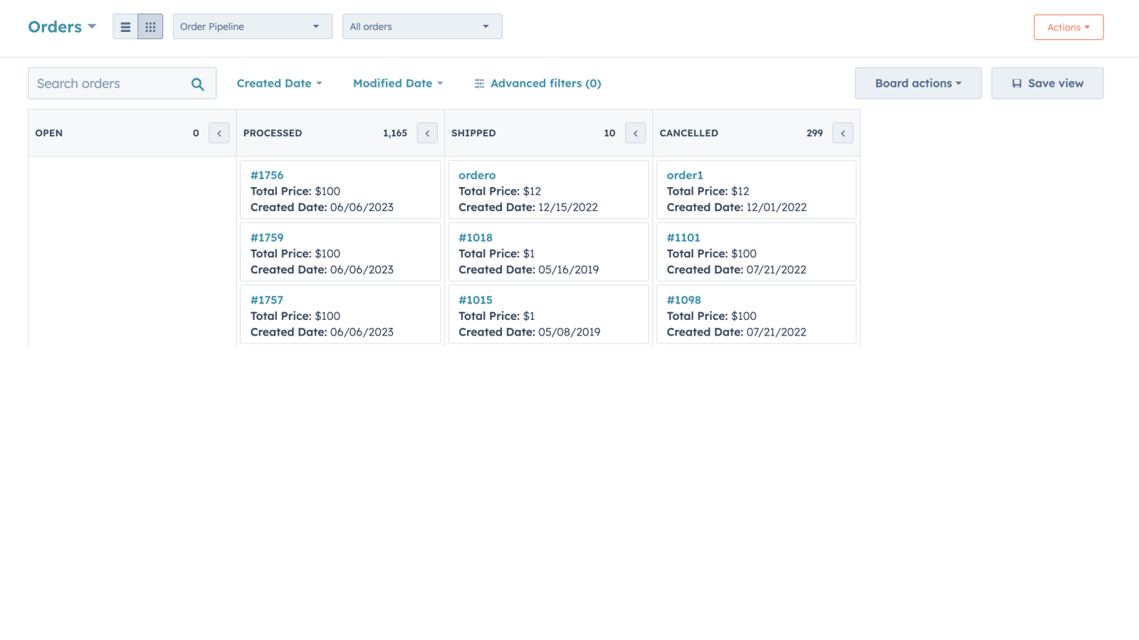 HubSpot Shopify order pipeline deals