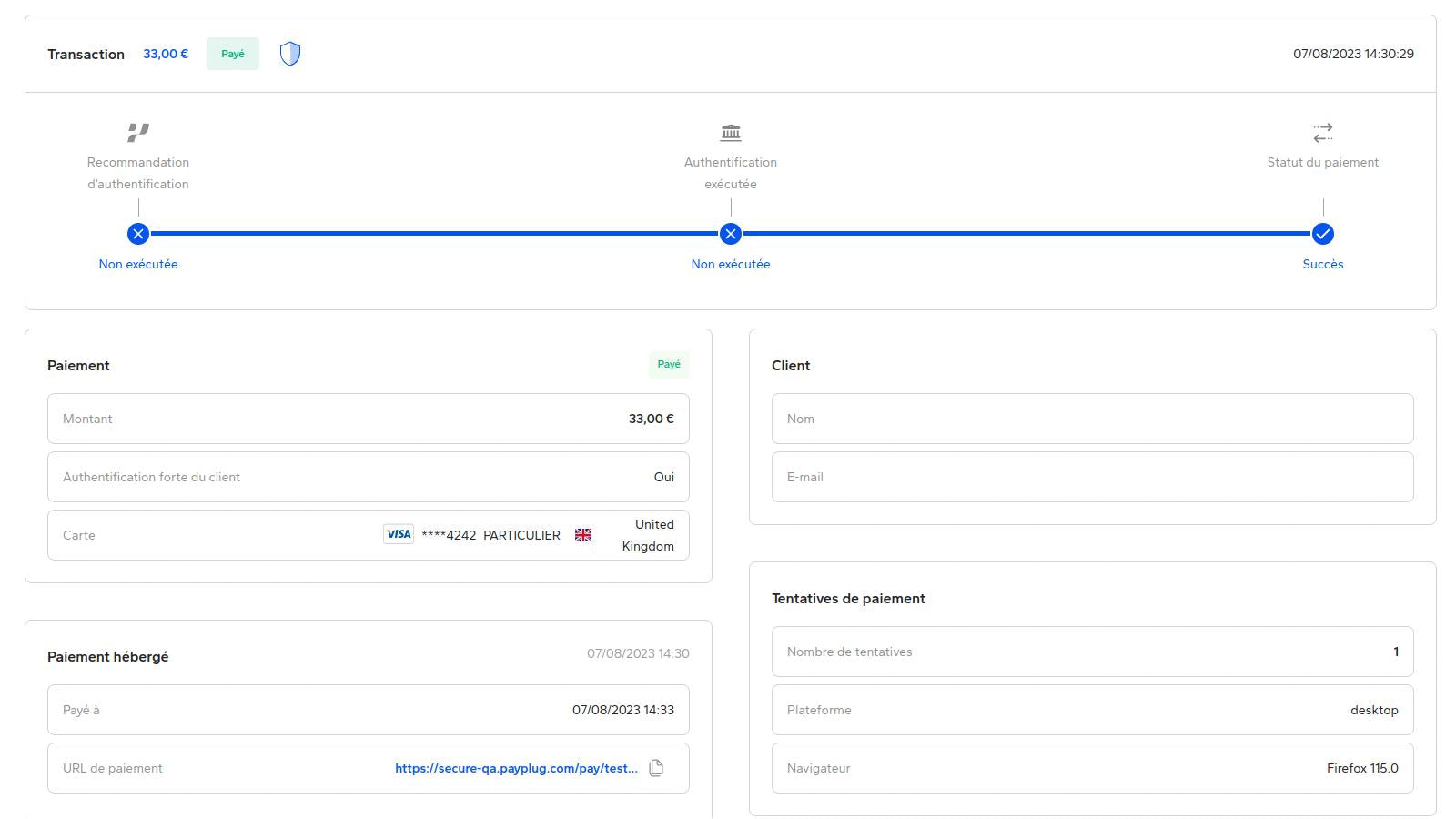 Payplug detail transaction Shopify