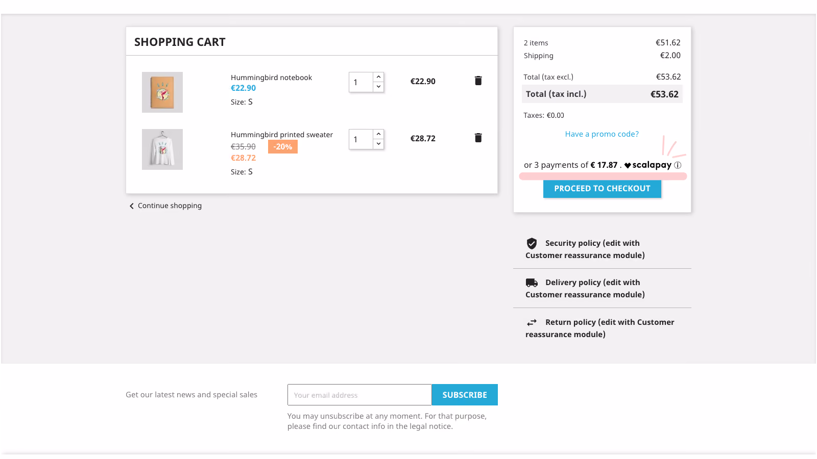 Scalapay - Affichage mensualites sur fiche produit Shopify