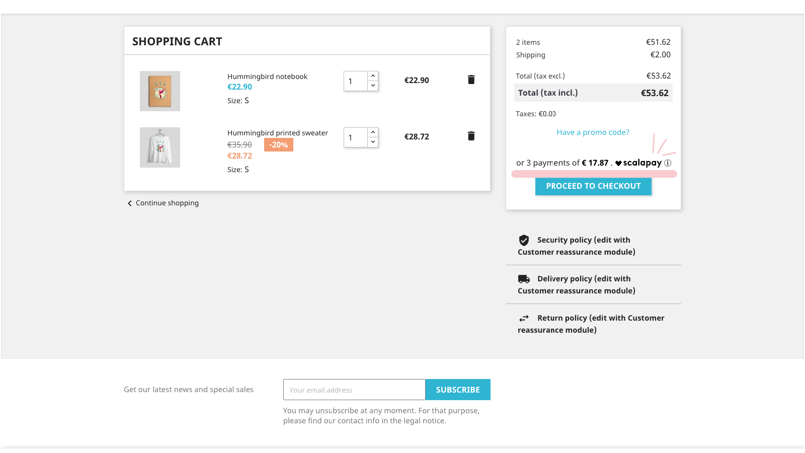 Scalapay - Affichage mensualites sur fiche produit Shopify
