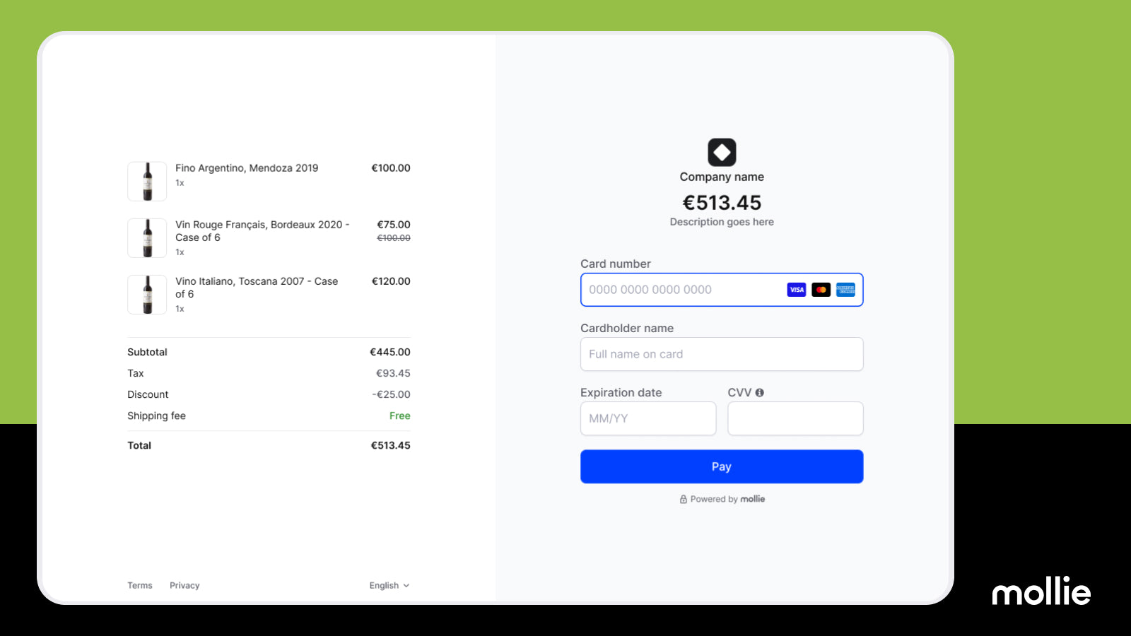 Mollie - Experience de checkout Shopify avec methodes locales