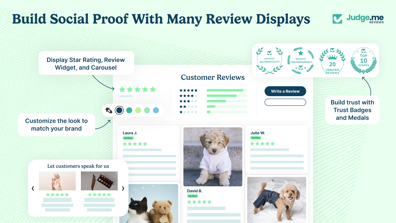 Judge.me - Widgets d'avis produit Shopify personnalisables