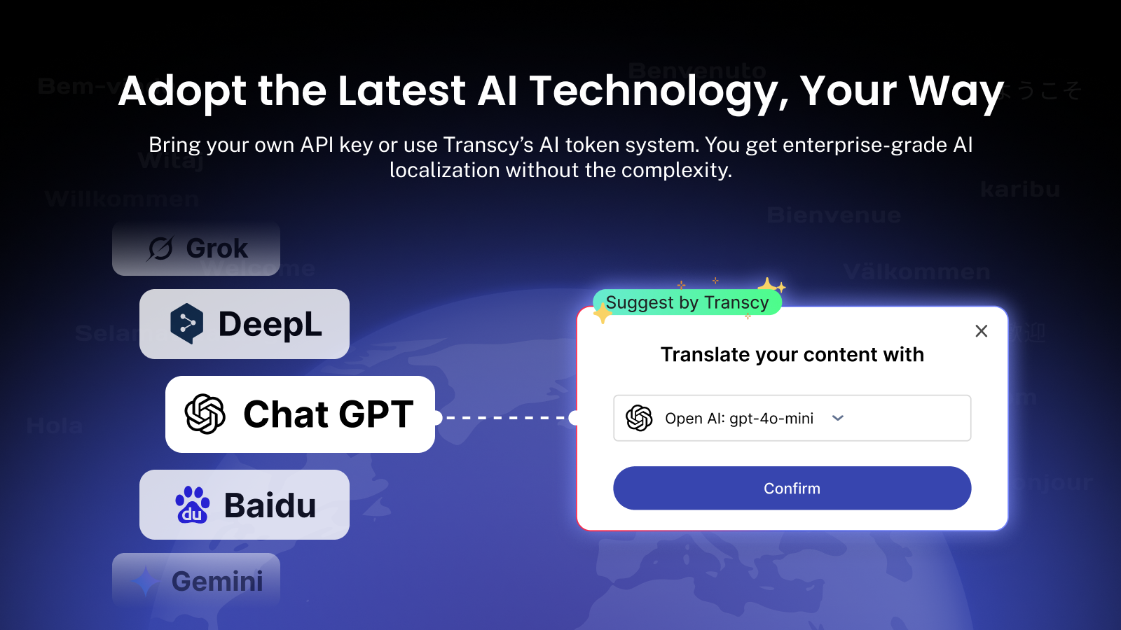 Transcy - Moteurs IA flexibles pour une traduction adaptee a chaque marche