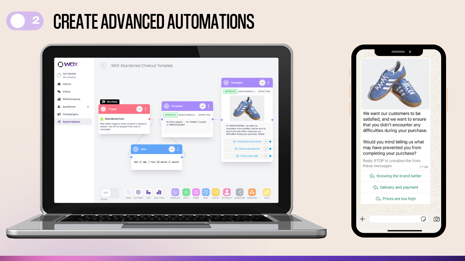 WAX - Automations WhatsApp avancees pour Shopify