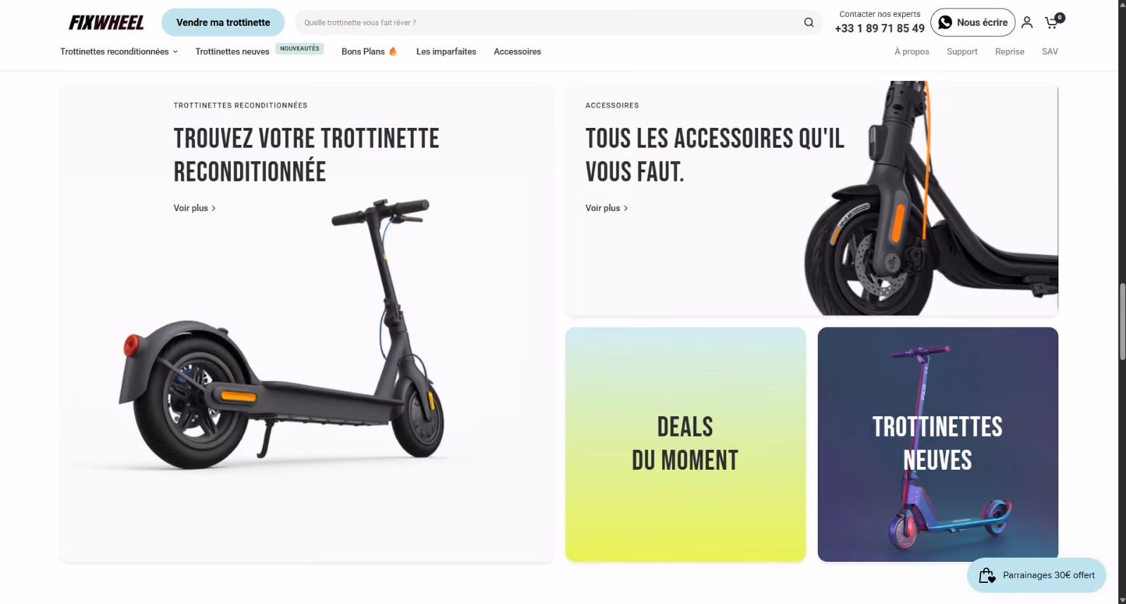 Page d'accueil Fixwheel refondue par Artich.io agence Shopify retail
